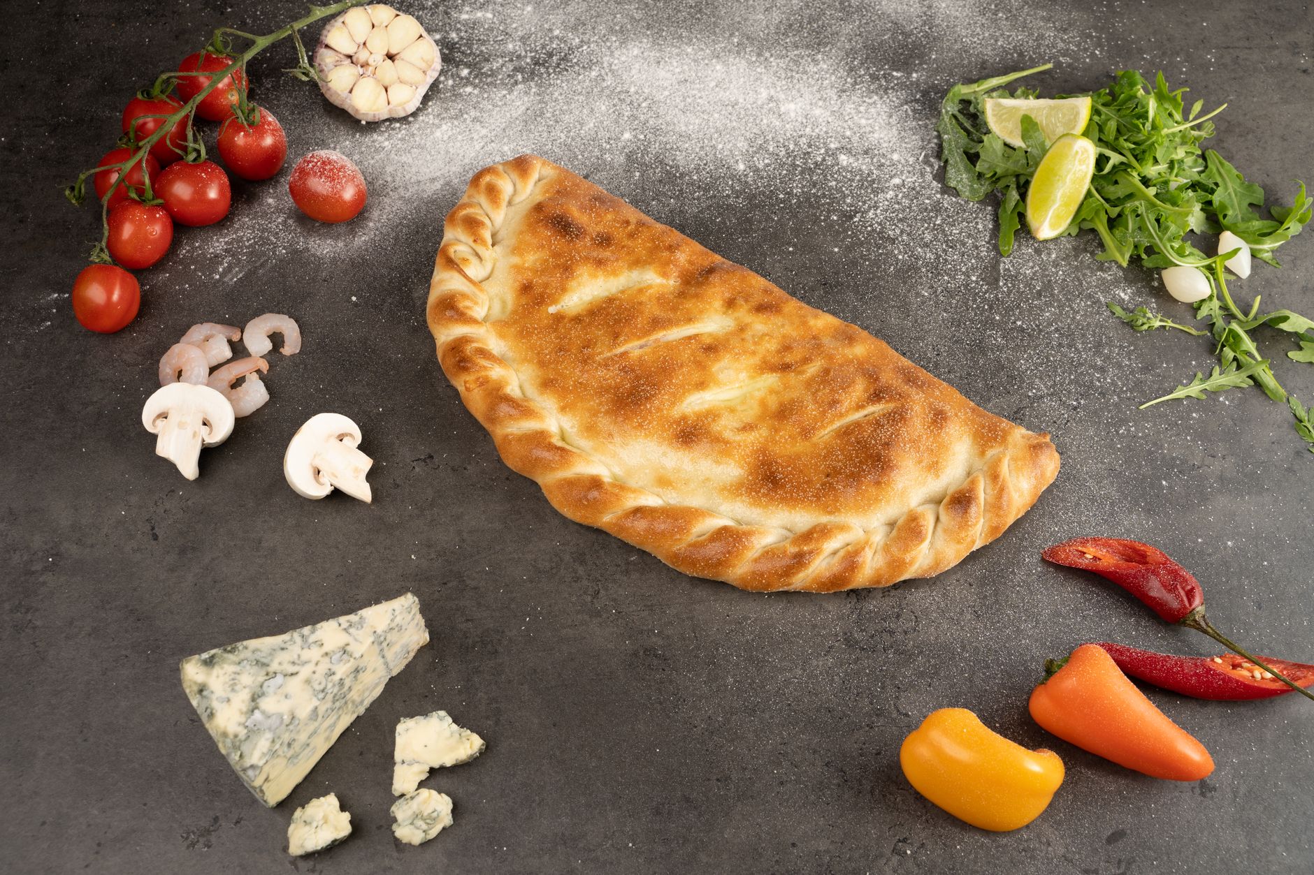 Calzone met ham en ricotta