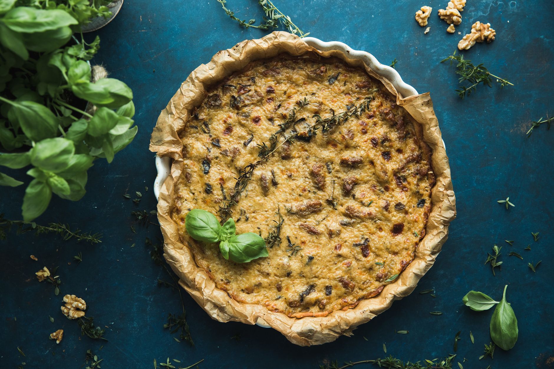 Champignonquiche met tijm