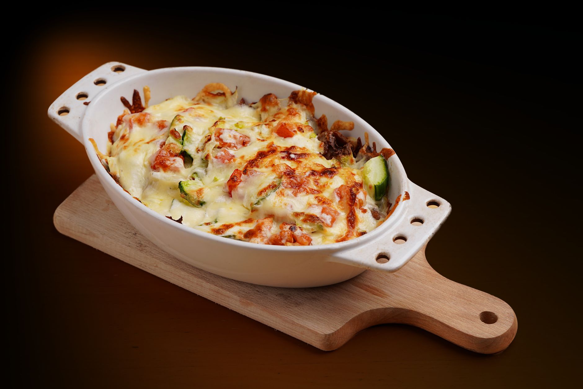 Courgette-ovenschotel met gehakt en tomaat