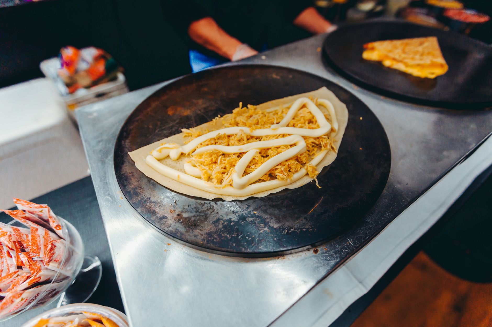 Jianbing, hartige Chinese ontbijtcrêpe