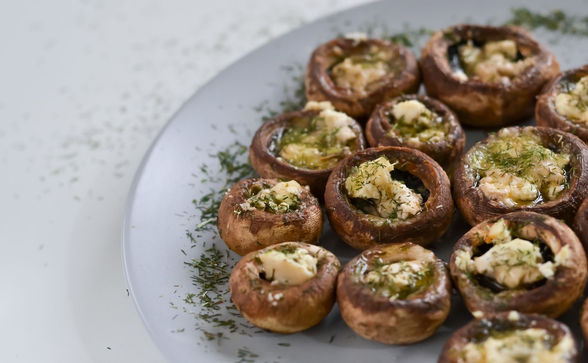 Gevulde champignons met kruidenkaas
