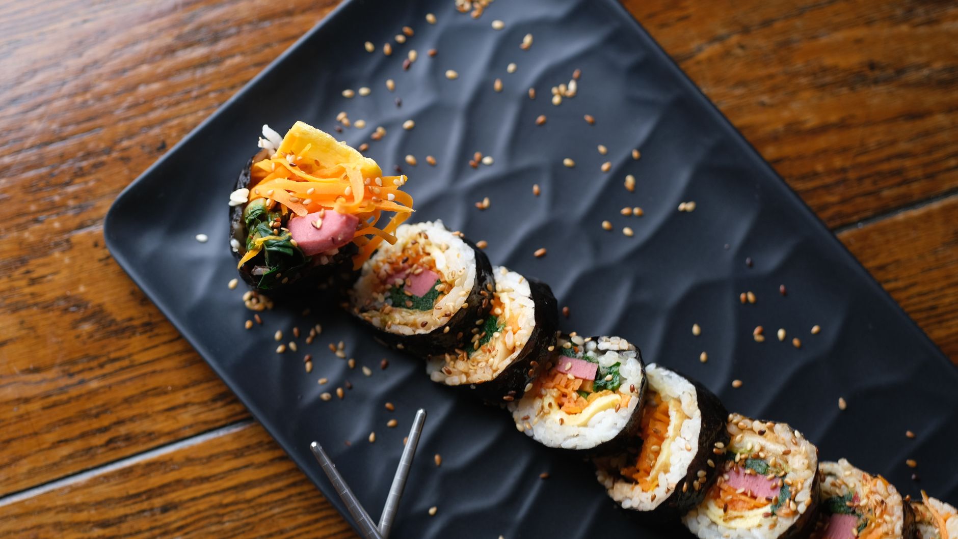 Kimbap (Koreaanse rijstrolletjes)