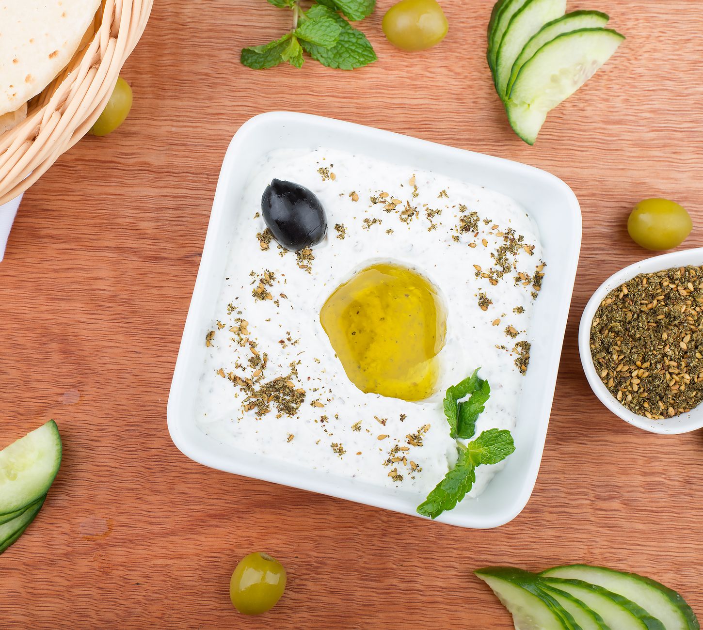Labneh met olijfolie en za'atar