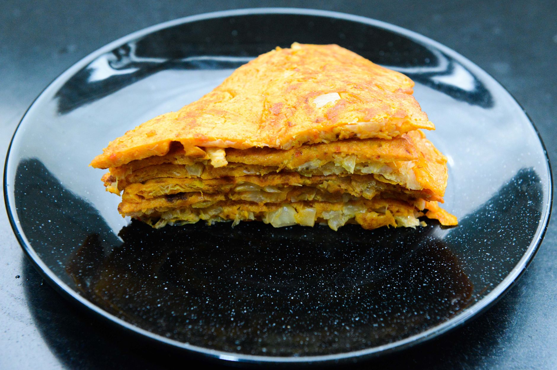Omelet met kaas en ham