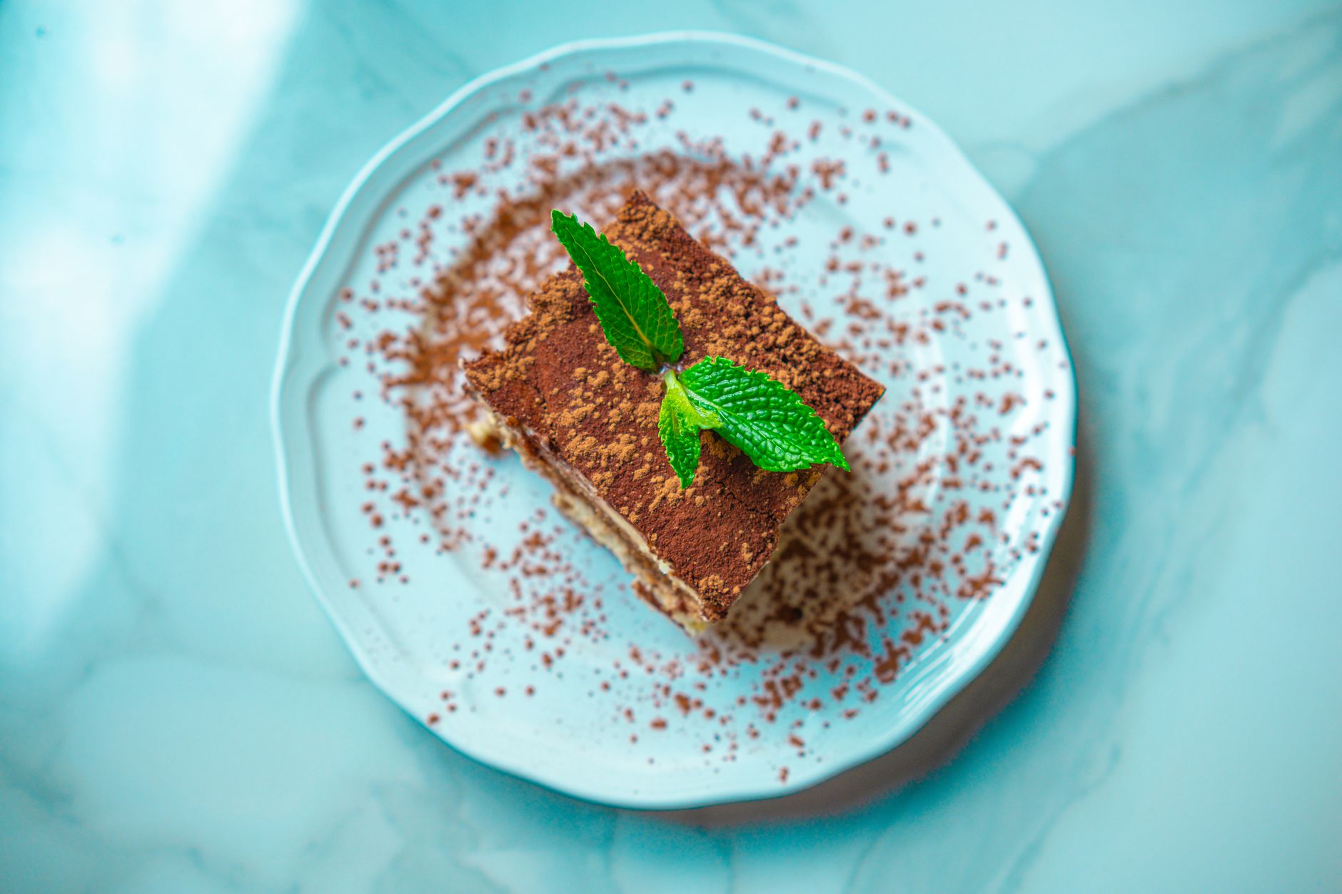 Zelfgemaakte tiramisu-cheesecake