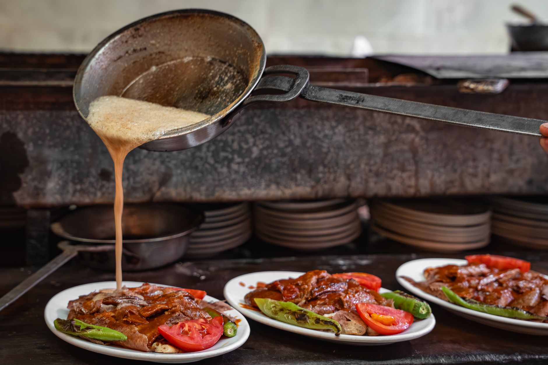 Turkse Iskender kebab