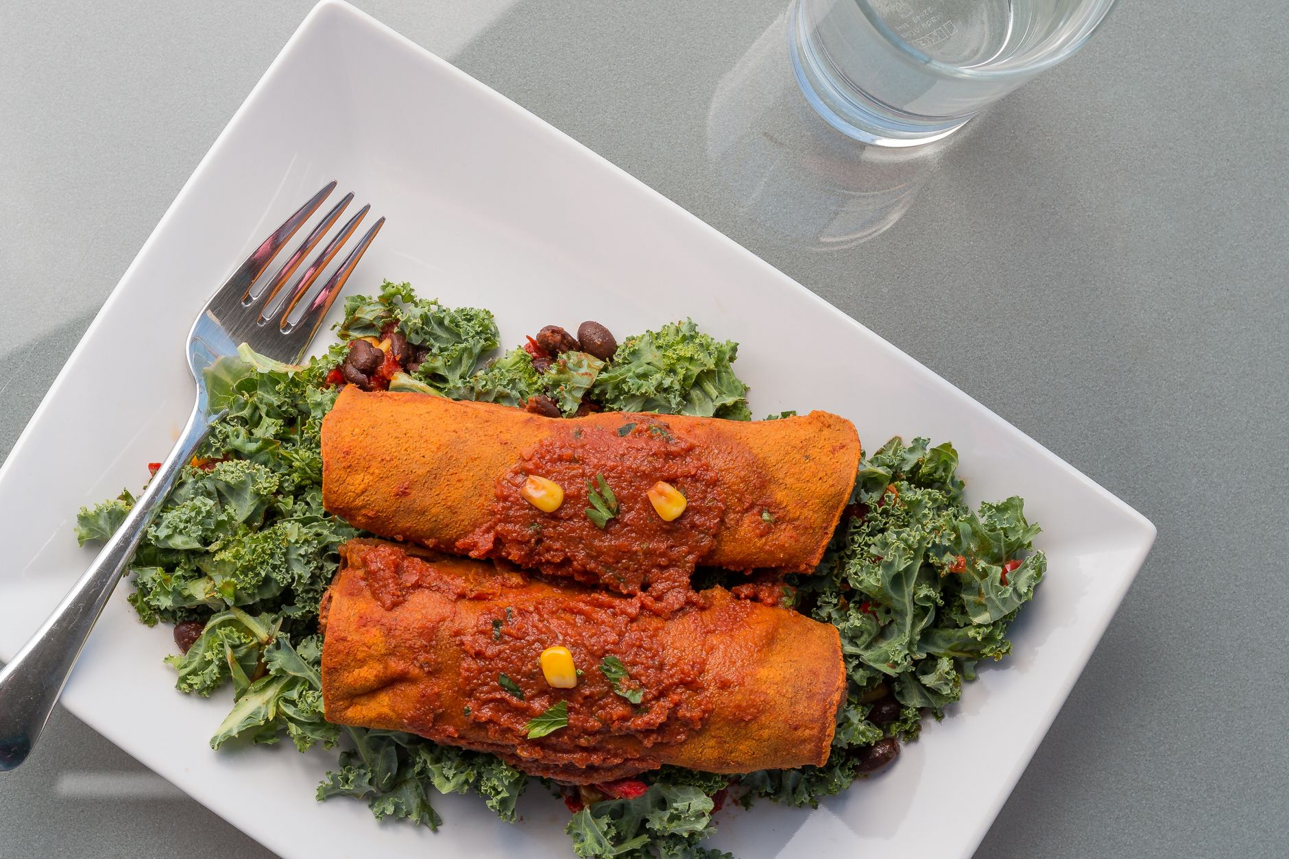 Vegetarische enchiladas met bonen
